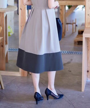 Tiaclasse 【洗える】ボレロ＆ワンピースセット グレー×チャコール