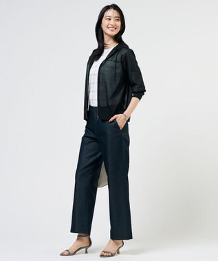 J.PRESS LADIES 【WEB限定カラーあり】SHEER LIGHT KNIT パーカー 【WEB限定】ブラック系