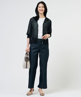 J.PRESS LADIES 【WEB限定カラーあり】SHEER LIGHT KNIT パーカー 【WEB限定】ブラック系