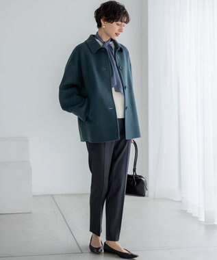 23区 L 【VERY掲載】MANTECOPure リバー ステンカラーコート ティールグリーン系