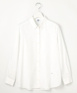 J.PRESS LADIES 【洗える】PINオックス ボタンダウン シャツ ホワイト系