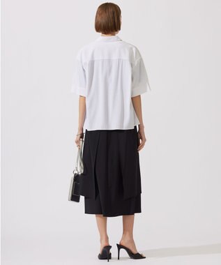 ICB 【洗える】T/Rドライリネン クロップドシャツ オフホワイト系