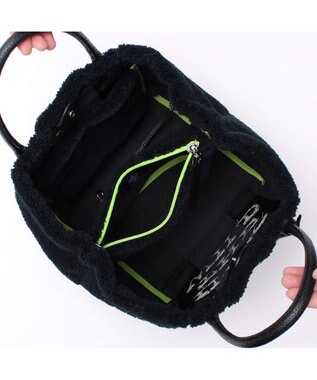 A.D.M.J. 【もこもこ】オスカー/コード刺しゅうキューブトート25cm(Dカン＋) PITCH BLACK