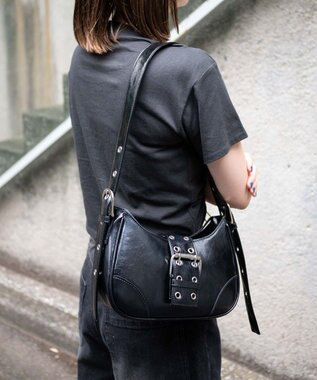 WEGO マルチWAYハーフムーンベルトバッグ ブラック