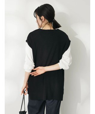 CRAFT STANDARD BOUTIQUE 【２点セット】片畦ニットベスト＋ロンＴＥＥ Black