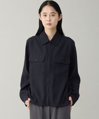 UNFILO MENS 【OCEANS YouTube 掲載/男女兼用】WOOL TOUCH 機能美シャツブルゾン ネイビー