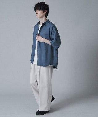 WEGO アムンゼンワンポイントBIGシャツ（S） サックス