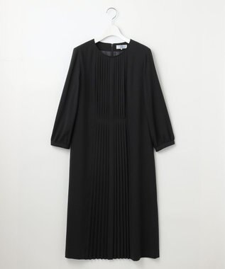 J.PRESS LADIES S 【洗える】ノルディス2wayジョーゼット フロントプリーツ ワンピース ブラック系