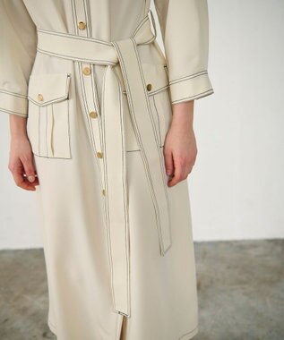 GRACE CONTINENTAL 配色ステッチワークシャツワンピース キナリ