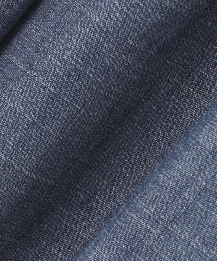 自由区 【洗える・XSサイズあり】テンセルリネンデニムワイド パンツ ネイビー系