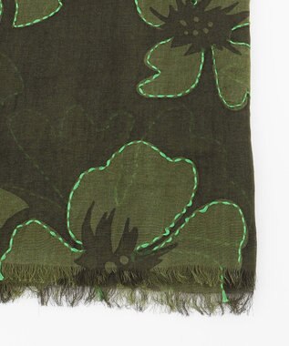 JOSEPH ABBOUD 【インド製】アロハモチーフショール グリーン系5
