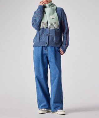 Paul Smith パッチワーク カーディガン グレイッシュブルー