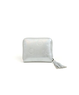 UNBILLION ペルケ perche / ドット型押し・ジャバラカードウォレット シルバー