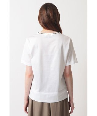 DAKS ミニハウスチェック襟 Tシャツ ホワイト