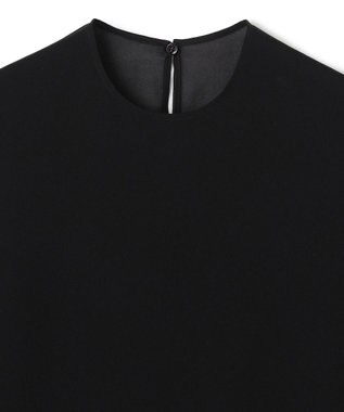 BEIGE， 【洗える】FLEUR / バックシアーノーカラーブラウス Black