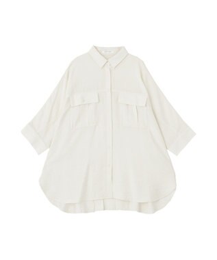 AMERICAN HOLIC 【予約】【WEB限定】接触冷感Wポケットシャツチュニック Ivory