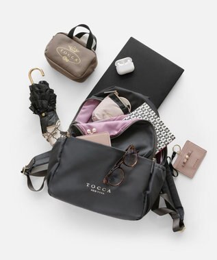 TOCCA 【WEB＆一部店舗限定】【A4サイズ対応・環境に優しい素材】COLLINA BACKPACK 13ポケット バックパック グレー系
