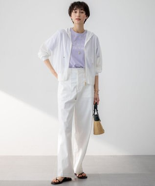 23区 【洗える】カラーロゴ Tシャツ ライラック系