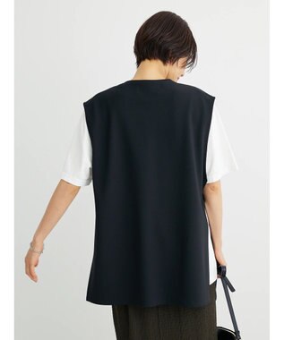 Green Parks キーネックカットベスト Black