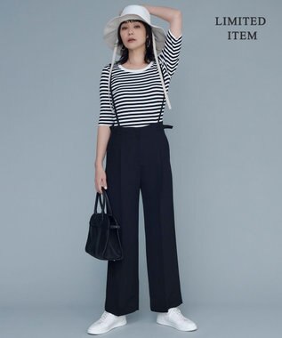  【2WAY・WEB限定・洗える】シルフィルダブルクロス サスペンダーパンツ