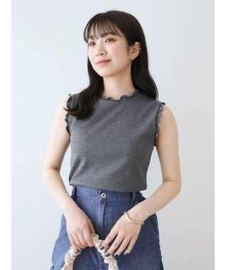 Green Parks ・Ｐｅｔｉｔ　Ｆｌｅｕｒ　メローｓｔリブタンクトップ Charcoal Gray