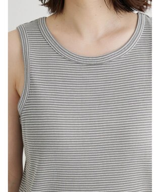 Green Parks ボーダーリブタンクトップ Gray