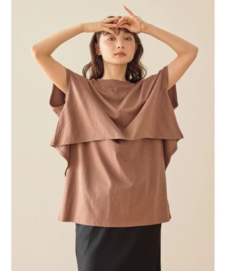 AMERICAN HOLIC レイヤードフレンチスリーブカットチュニック Brown