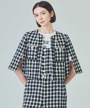 GRACE CONTINENTAL チェックツイードショートジャケット