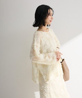 Green Parks レース刺繍プルオーバー Ecru