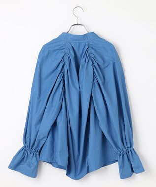 #Newans 【ANSWER for 骨格ナチュラル】ギャザーショルダーシャツ ブルー系