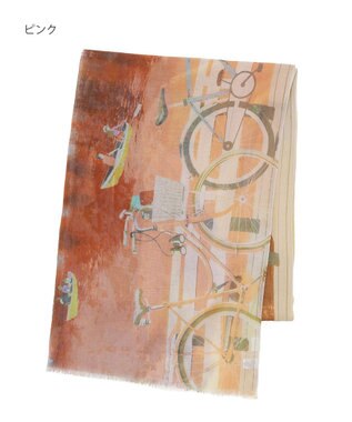 MOONBAT ハナト (Hanato) シルクコットンストール レイクサイド 197cm×70cm ピンク