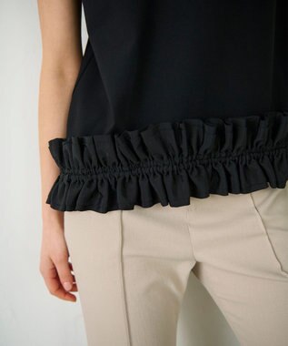 GRACE CONTINENTAL ヘムフリルカットトップ ブラック