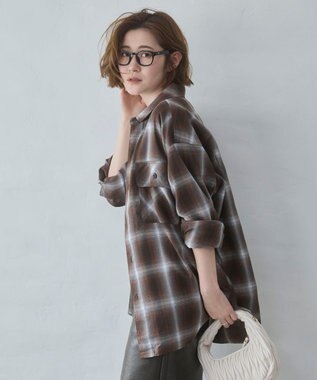 WEGO 【ユニセックス着用ITEM/SMLサイズ展開】オンブレチェックシャツ（LS） 柄4