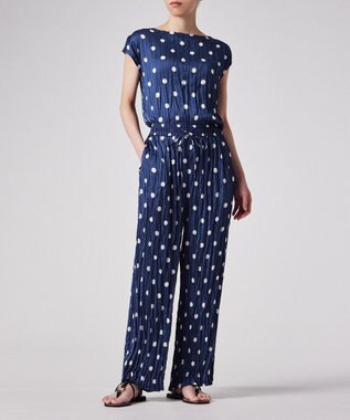 Paul Smith Large Polka 半袖ブラウス インディゴブルー