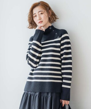 洗える】ウールカシミヤ パネルボーダー ニット / 23区 | ファッション