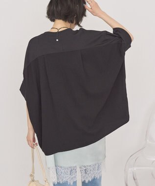 AMERICAN HOLIC 異素材コクーンプルオーバー Black