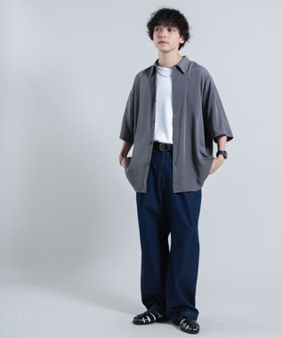 WEGO デニム　ワイドTPDパンツ デニム中濃色