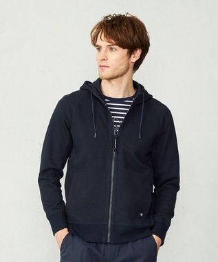 JOSEPH ABBOUD MOUNTAIN 【UNISEX】OGパイルエンブロイダイリー パーカー ネイビー系