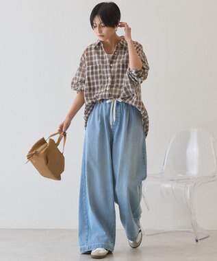 AMERICAN HOLIC シアーチェックシャツ Brown