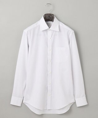 GOTAIRIKU 【形態安定】PREMIUMPLEATS_セミワイドカラー 通年ドレスシャツ（ストライプ） ライトグレーストライプ