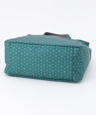 Y'SACCS キュービック×ポイントドット　2WAYトート＆ショルダー　Mサイズ ブルーグリーン