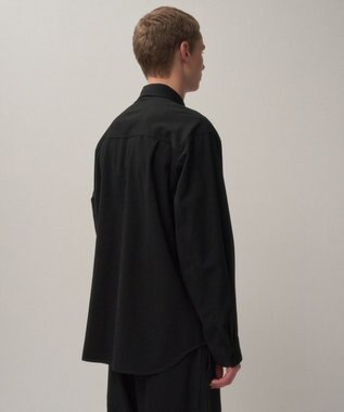 ATON HARD WASHED COTTON | シャツジャケット - UNISEX BLACK