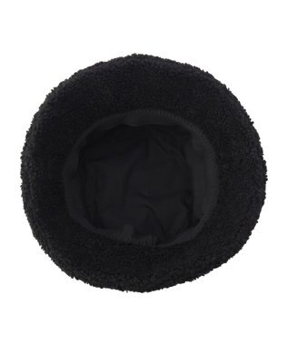 MOONBAT PAUL & JOE ACCESSOIRES 【サイズ調整可】バケットハット ボア ねこ刺繍ワッペン ヌネットモチーフ ブラック