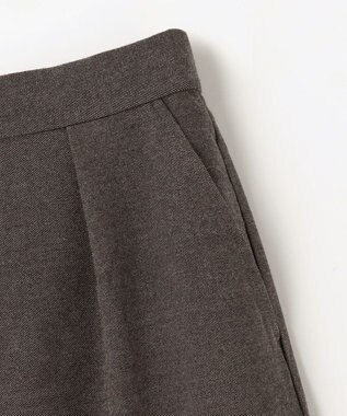 ANY 【洗濯機可/ウエストゴム】ライトツイードワイドパンツ モカ