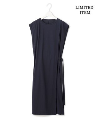ICB 【接触冷感・UVカット・速乾・洗える】マットスキューバ ストレートワンピース ネイビー系