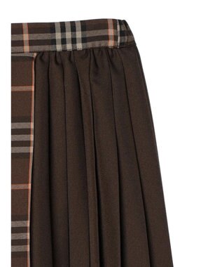 Green Parks アシメサイドプリーツスカート Brown