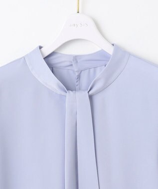 ANY SIS 【洗える】4WAYボウタイ ブラウス ライトブルー