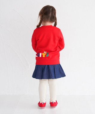 MIKI HOUSE HOT BISCUITS 【80-120cm】 立体ロゴ×キャラクタートレーナー 赤