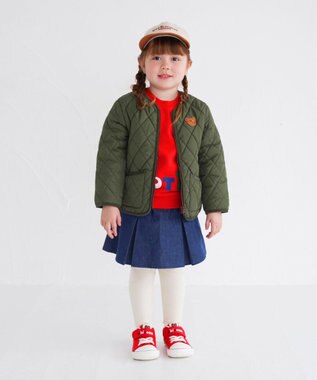 MIKI HOUSE HOT BISCUITS 【80-120cm】 立体ロゴ×キャラクタートレーナー 赤