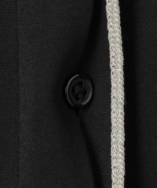 ICB 【洗える】 コンパクトモクロディ バンドカラーカットソー［アビガイルテープ］ ブラック系